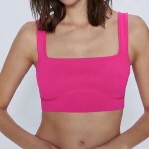 ZARA square neck crop top